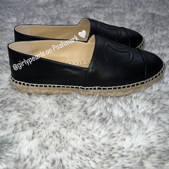 Chanel Espadrilles Lambskin Black NEW Size US 7 / Eu 37 - Picture 10 of 16